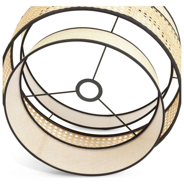 Habitat Ashi natural rattan 3-tier lampshade 40cm, imported from the UK