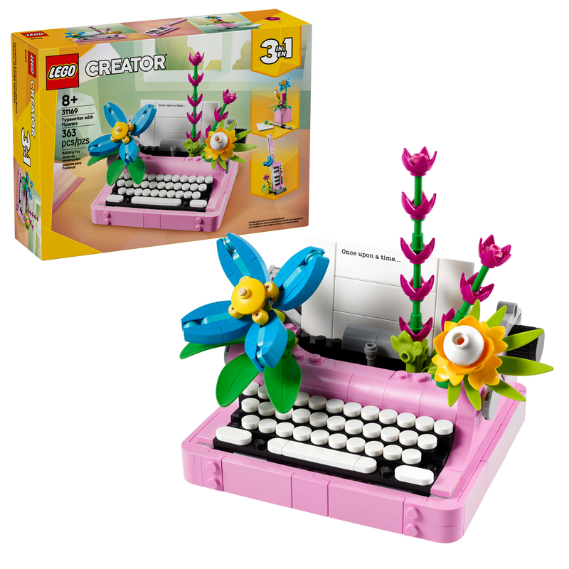 LEGO Creator Typewriter with Flowers 363 Piece Set (British brand)