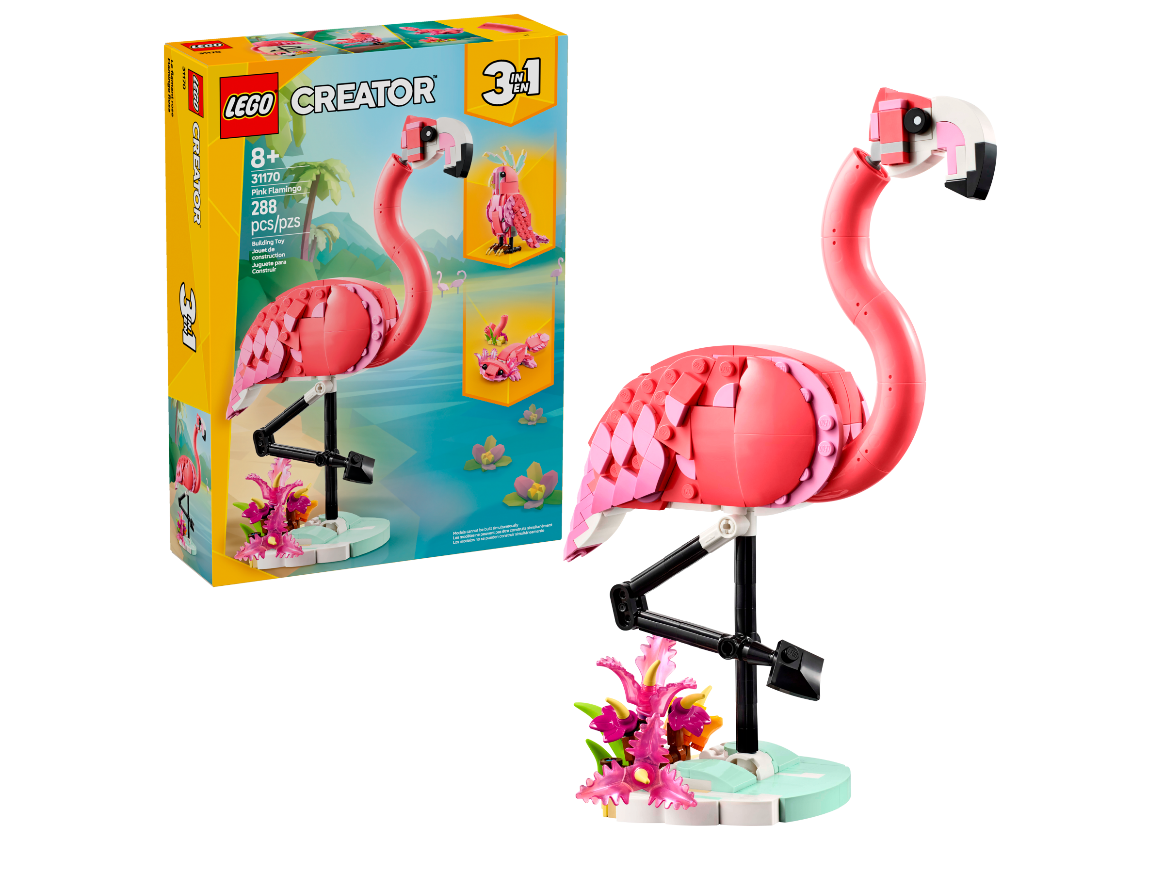 LEGO Creator pink flamingo 3in1 building toy 288 pieces - British product