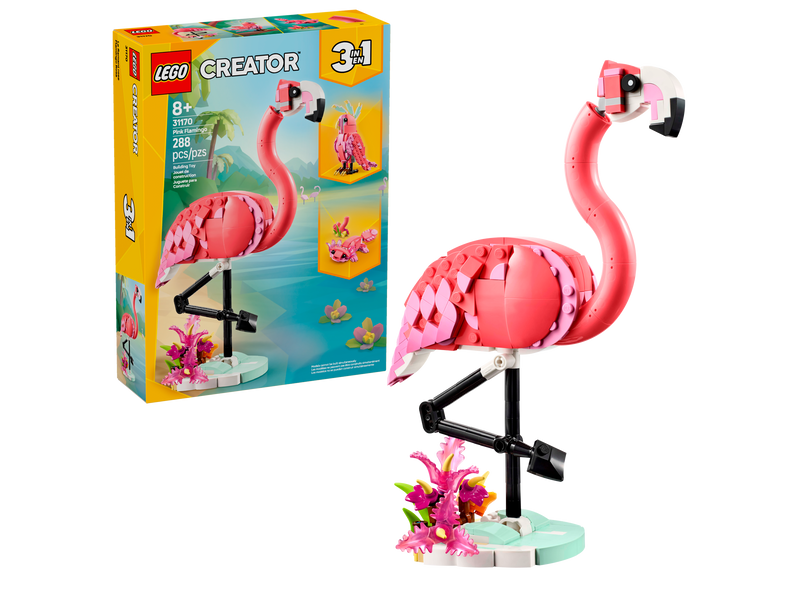 LEGO Creator pink flamingo 3in1 building toy 288 pieces - British product