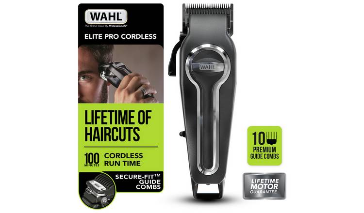 Wahl Elite Pro cordless hair clipper with 10 combs and accessories (British brand)