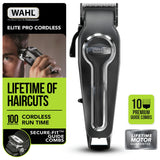Wahl Elite Pro cordless hair clipper with 10 combs and accessories (British brand)