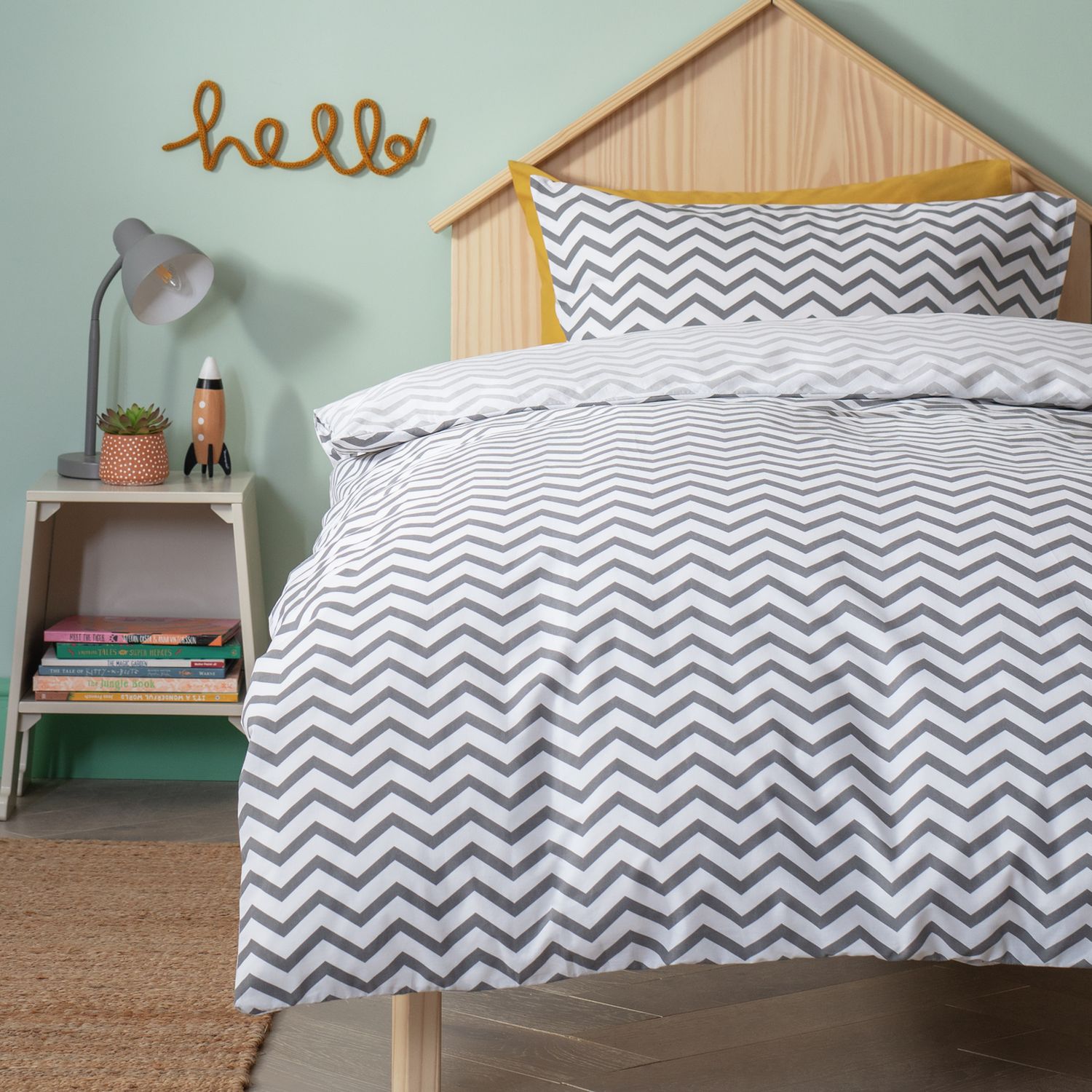 Habitat zig-zag kids bedding set twin pack single, imported from the UK