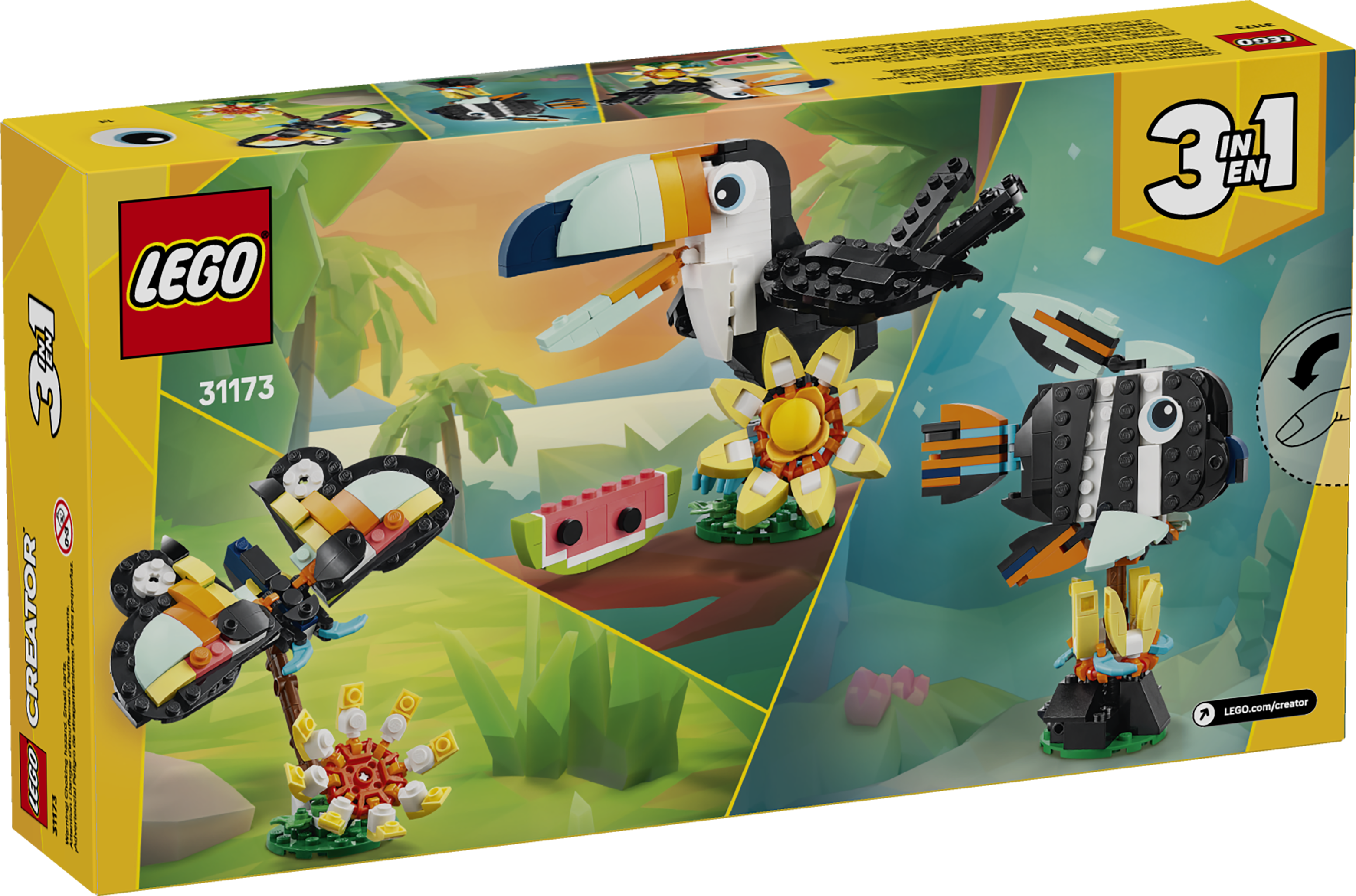 LEGO Creator 3-in-1 Wild Animals Tropical Toucan 225 Pieces (British brand)