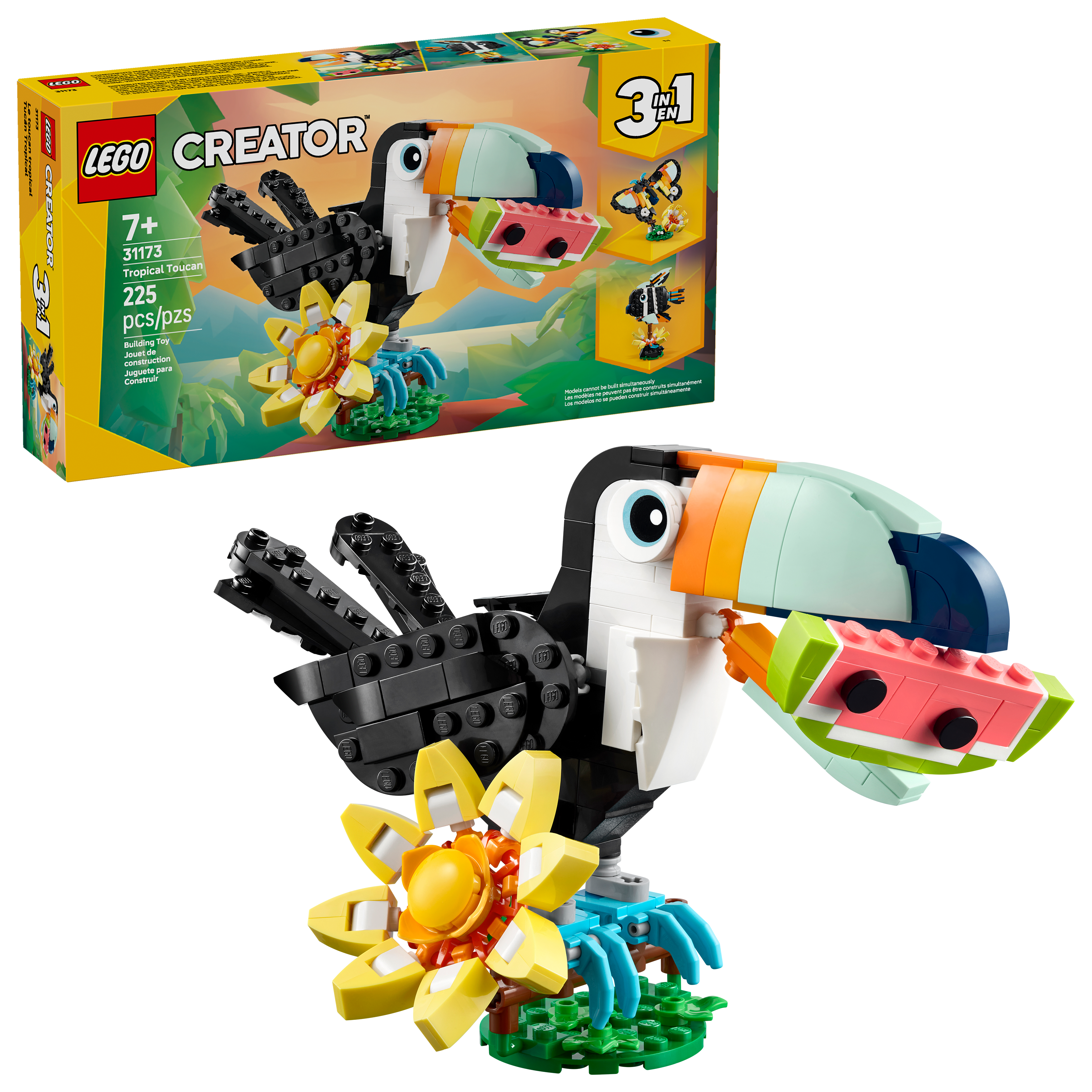 LEGO Creator 3-in-1 Wild Animals Tropical Toucan 225 Pieces (British brand)