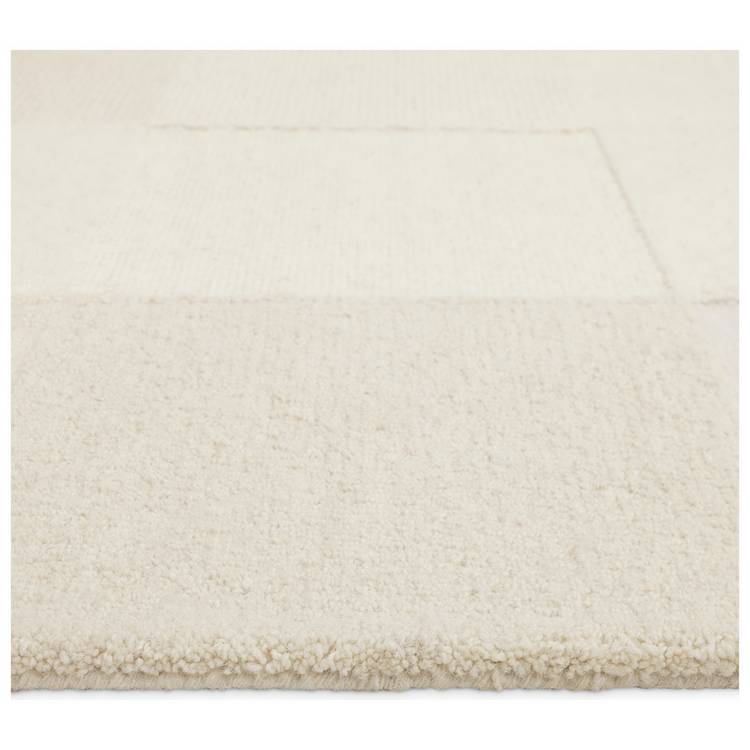 Habitat checkerboard natural wool cut pile rug 120x170cm (British brand)