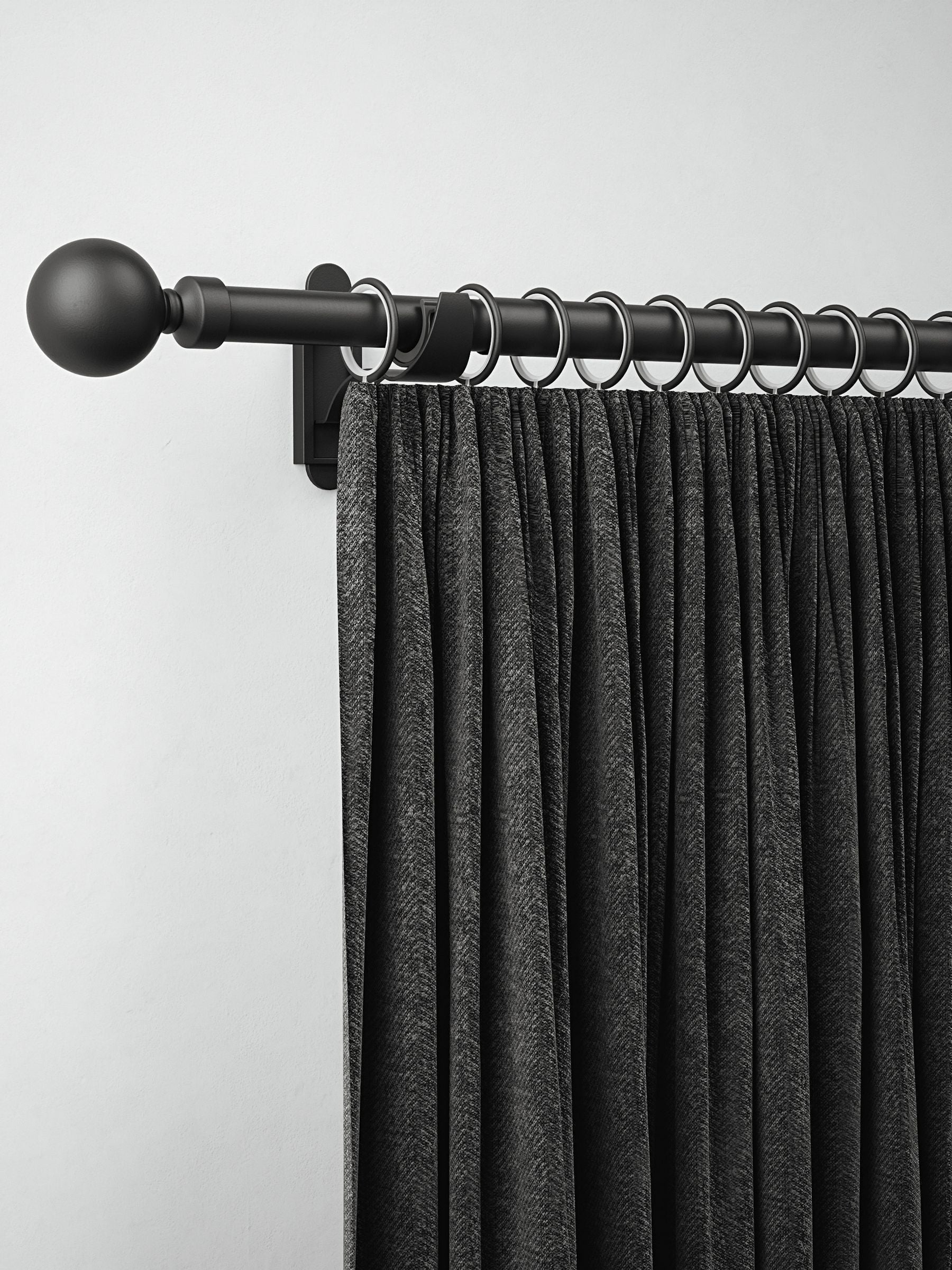 Curtain pole rings black metal 28mm 10 pack, imported from the UK