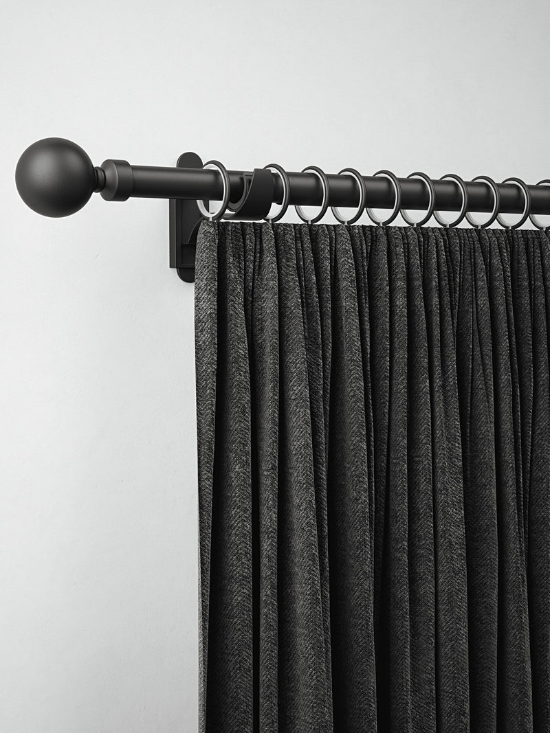 Curtain pole rings black metal 28mm 10 pack, imported from the UK