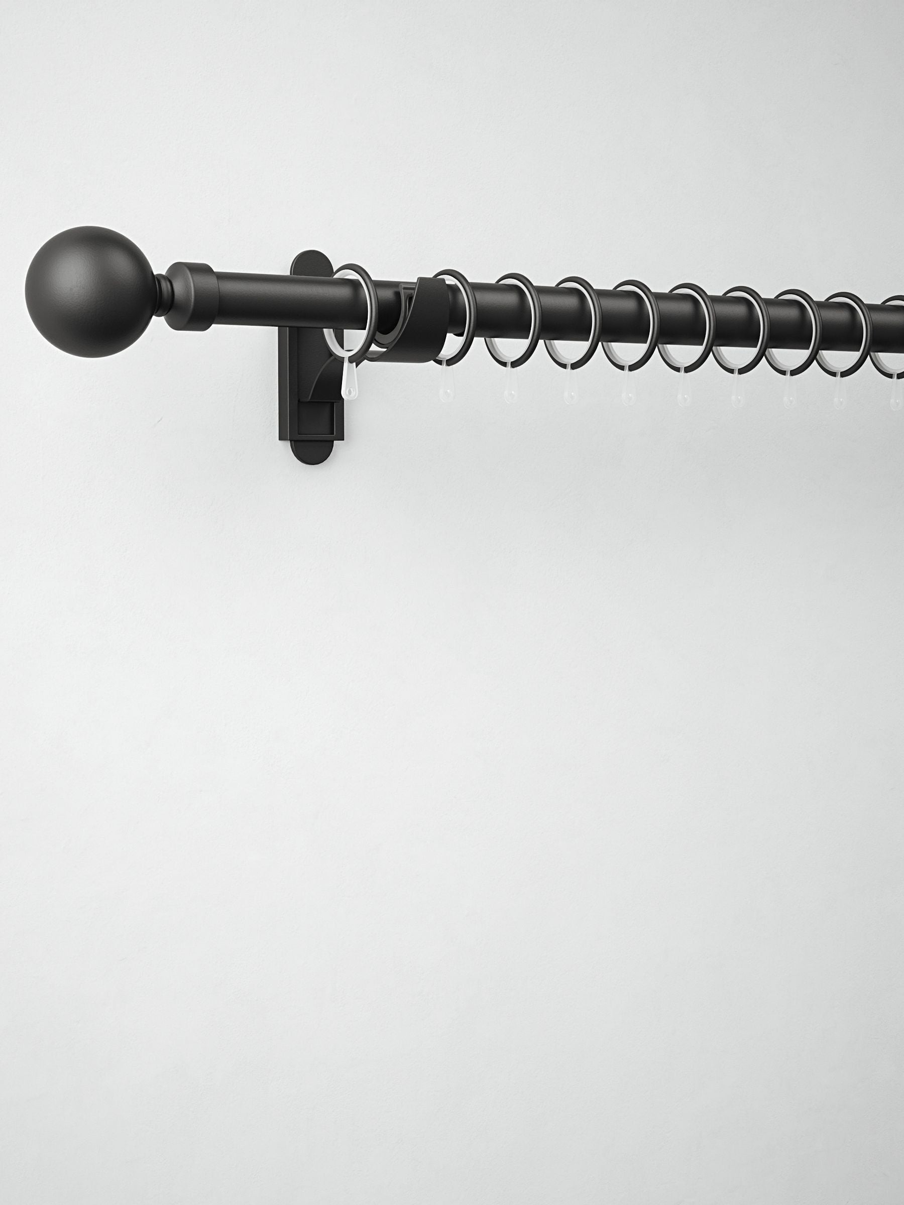 Curtain pole rings black metal 28mm 10 pack, imported from the UK