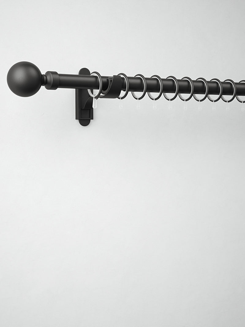 Curtain pole rings black metal 28mm 10 pack, imported from the UK