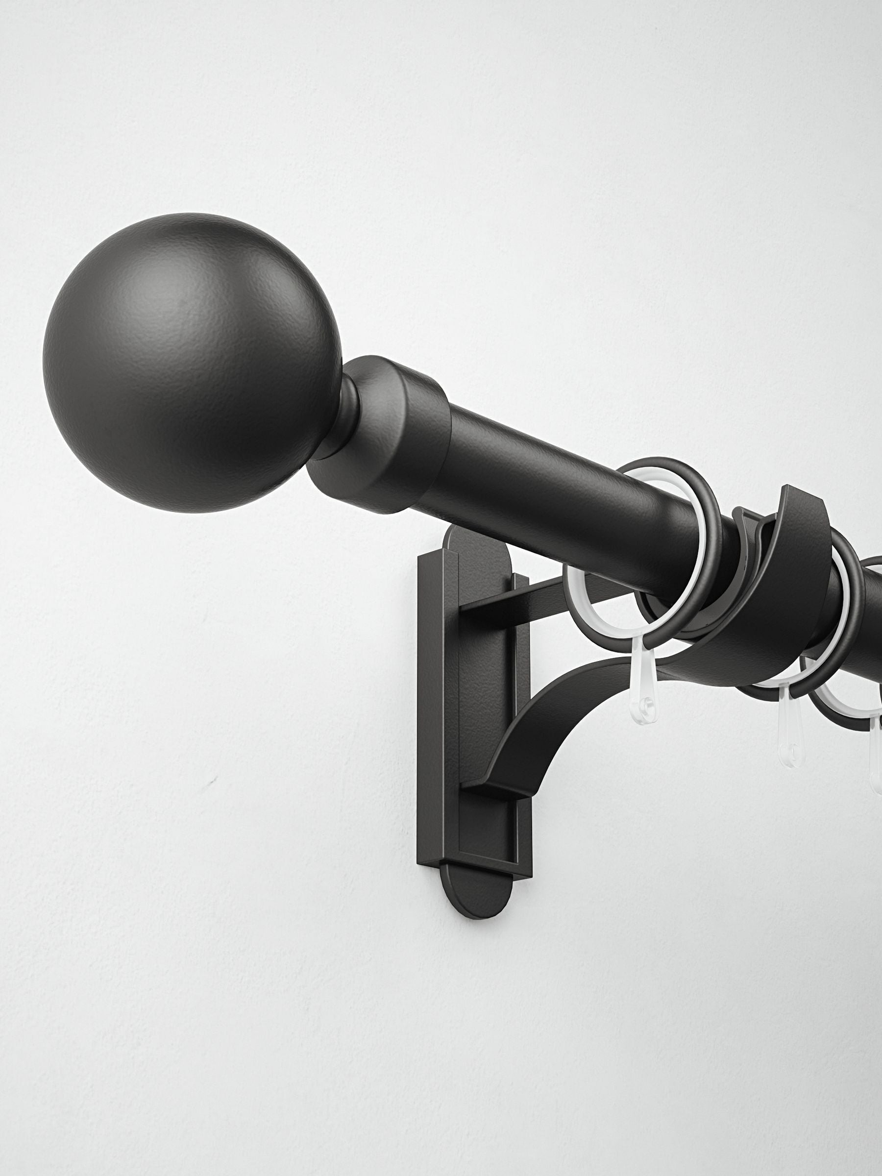 Curtain pole rings black metal 28mm 10 pack, imported from the UK