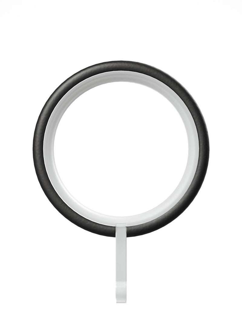 Curtain pole rings black metal 28mm 10 pack, imported from the UK