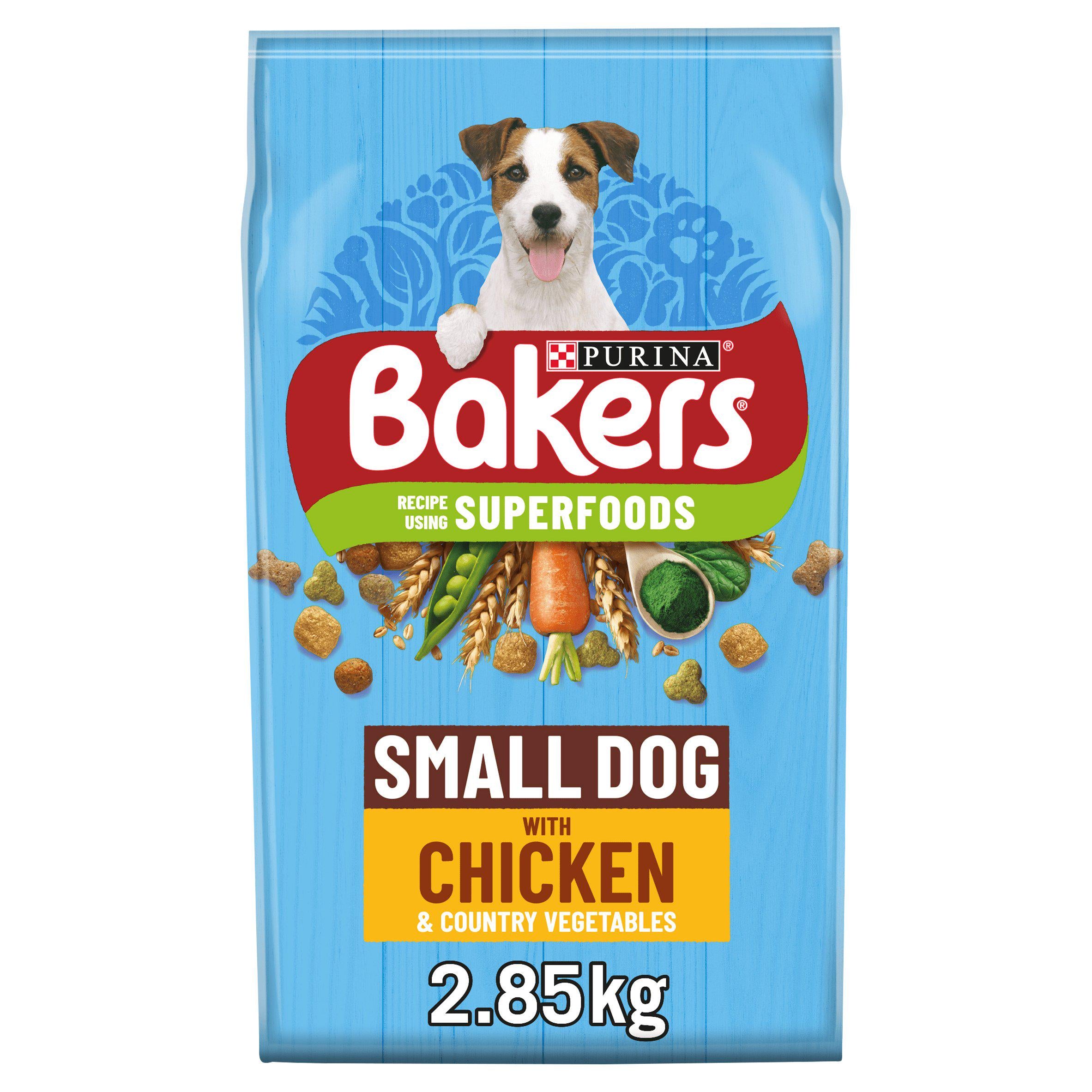 Bakers Small Dry Dog Food Chicken and Veg 2.85kg GOODS Sainsburys   