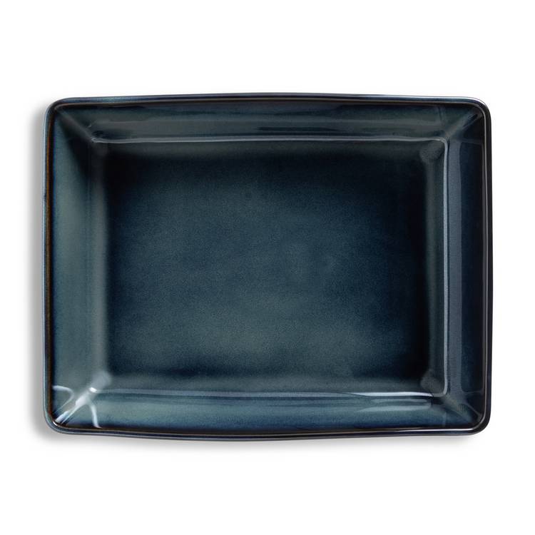 Habitat navy stoneware roaster, imported from the UK