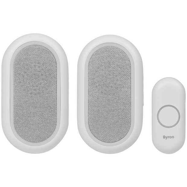 Byron twin wireless doorbell with 200m range (British brand)