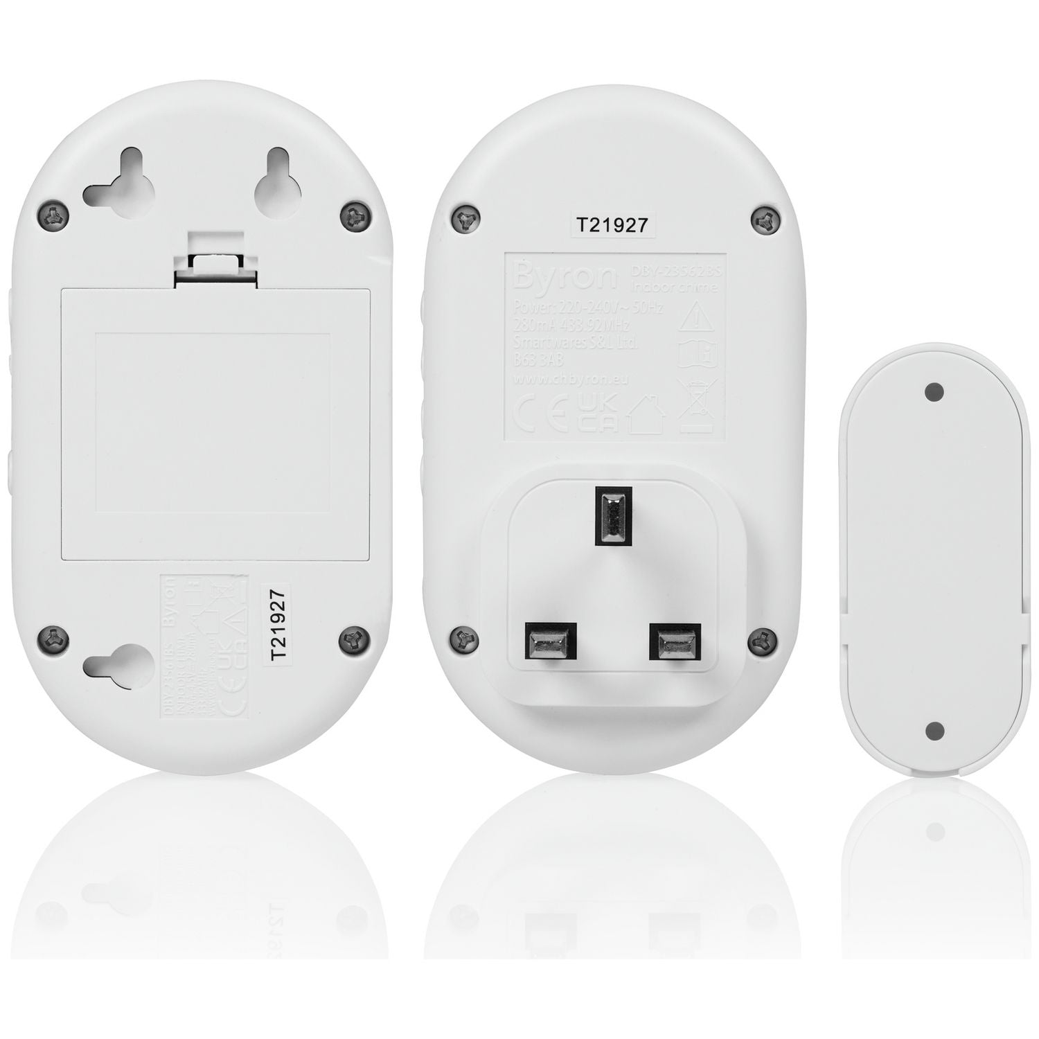 Byron twin wireless doorbell with 200m range (British brand)