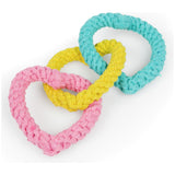 Petface rope heart and noodle puppy dog toy, imported from the UK