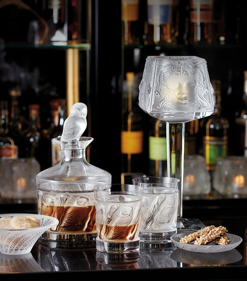 Lalique La Owl crystal decanter 850ml, UK version