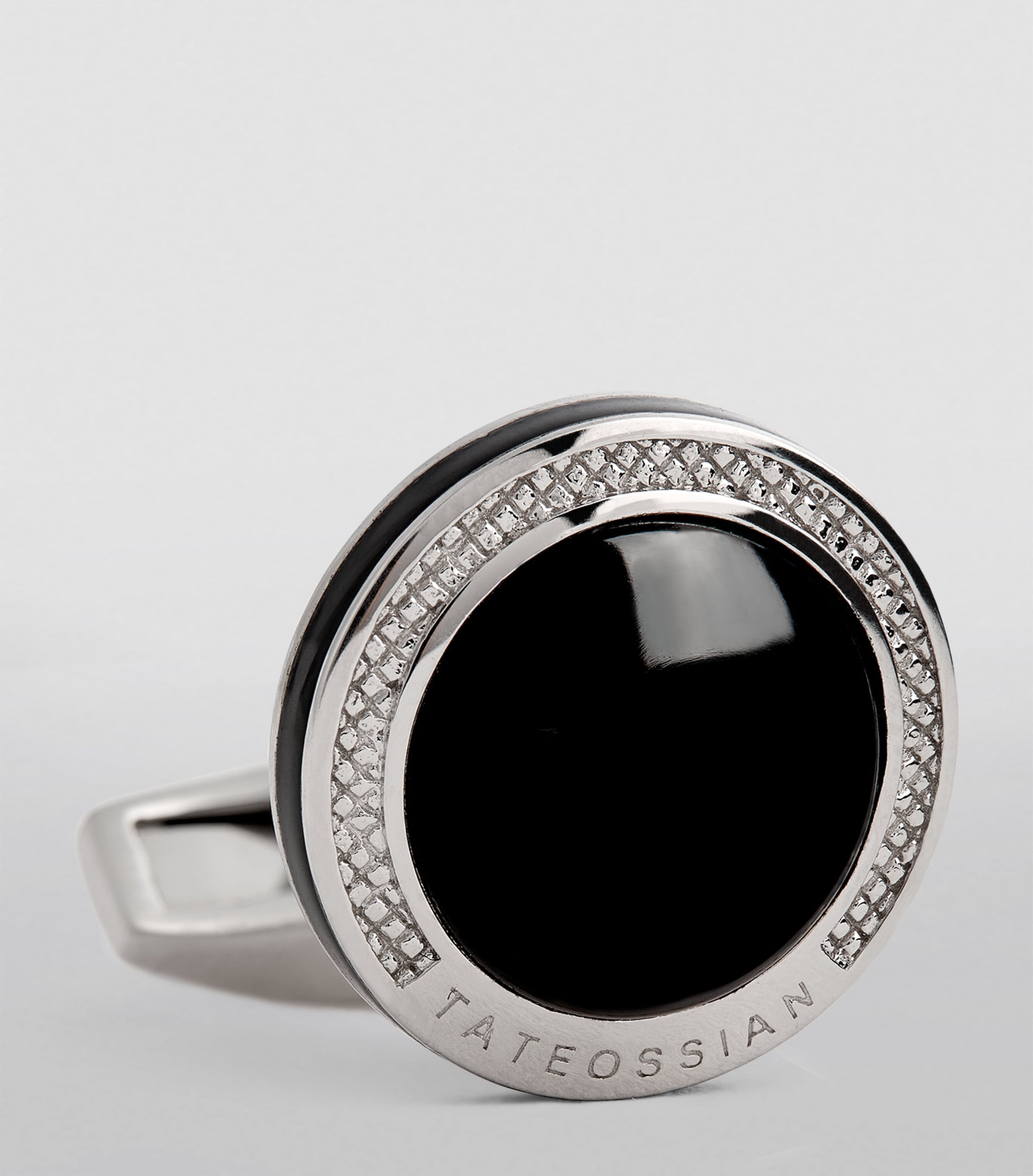 Tateossian sterling silver onyx cufflinks, UK version