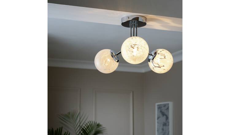 Argos Home White Confetti flush ceiling light (British brand)