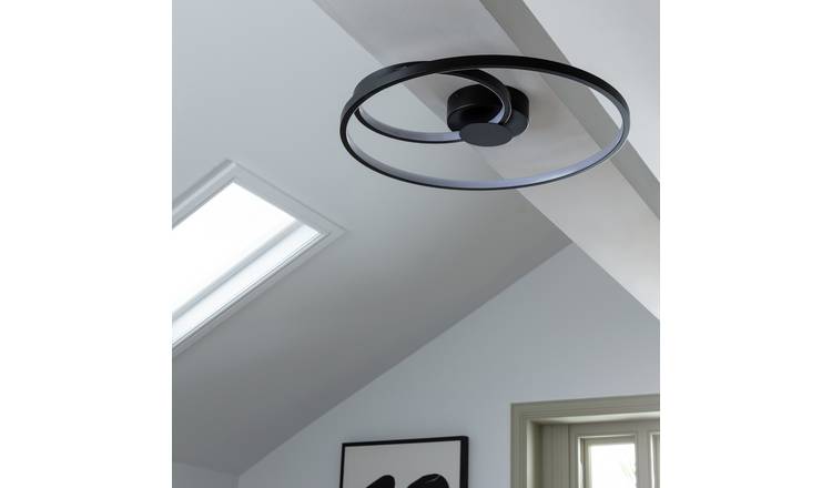 Argos Home Pill LED flush ceiling light black, imported from the UK