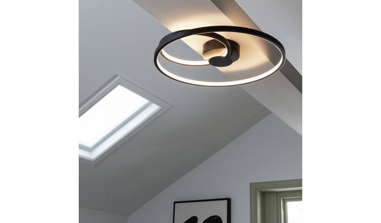 Argos Home Pill LED flush ceiling light black, imported from the UK