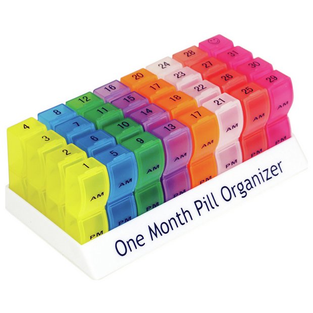 Aidapt monthly pill organizer box, UK version