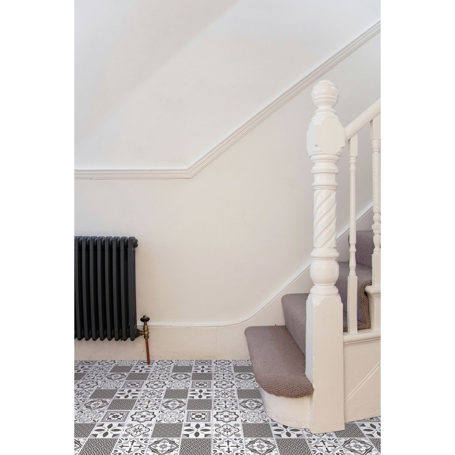 D-C-Fix adhesive vinyl floor tiles in grey, UK version