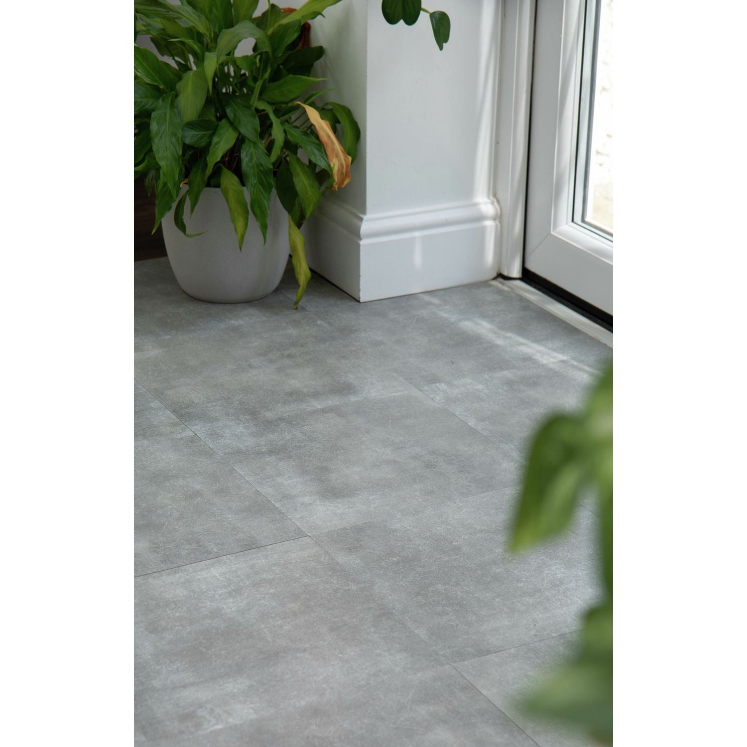D-C-Fix concrete grey vinyl floor tiles - British product