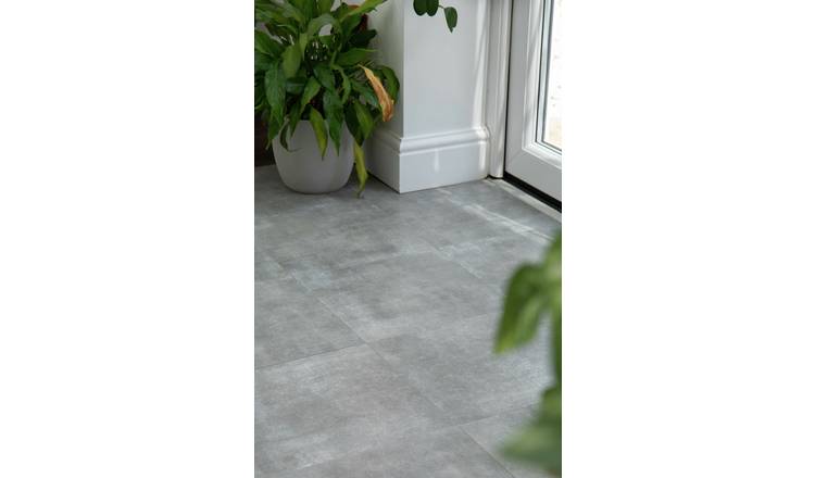 D-C-Fix concrete grey vinyl floor tiles - British product