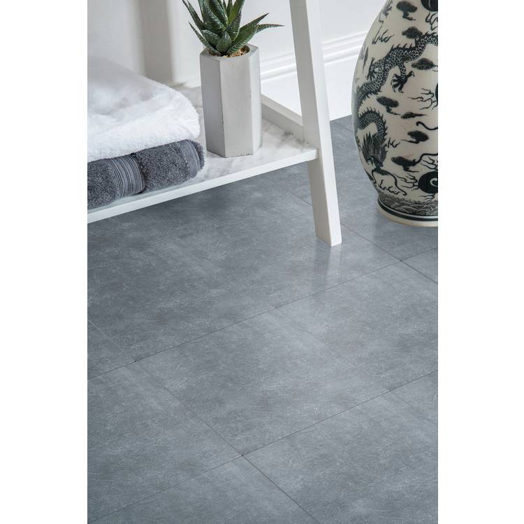 D-C-Fix concrete grey vinyl floor tiles - British product