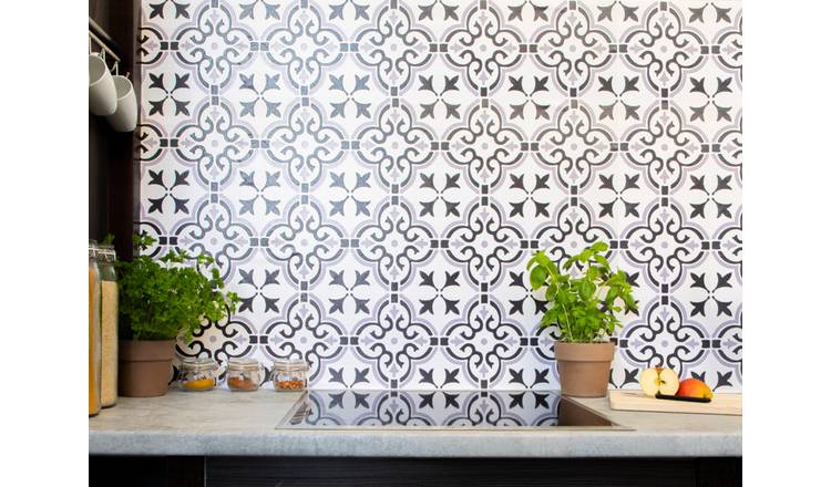 D-C-Fix Floral Shapes 3D Grey wallpaper roll - British product