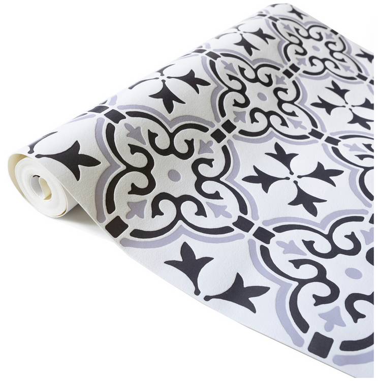 D-C-Fix Floral Shapes 3D Grey wallpaper roll - British product