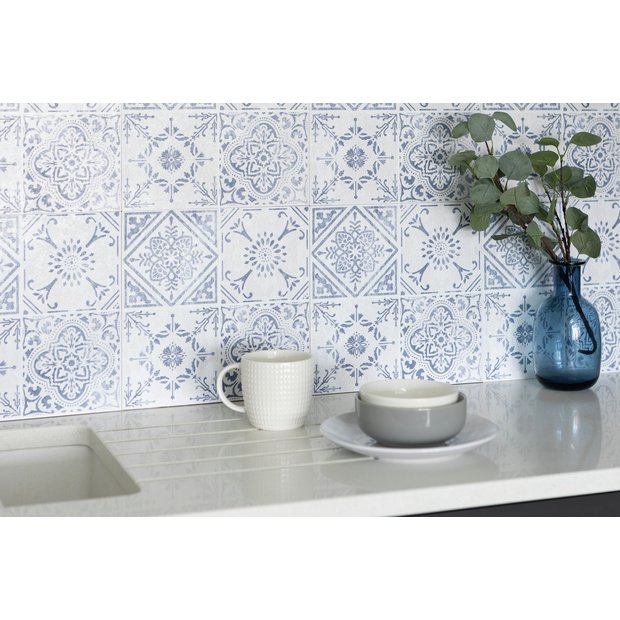 D-C-Fix blue self adhesive wall tiles 6-pack, imported from the UK