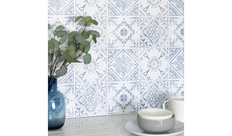 D-C-Fix blue self adhesive wall tiles 6-pack, imported from the UK