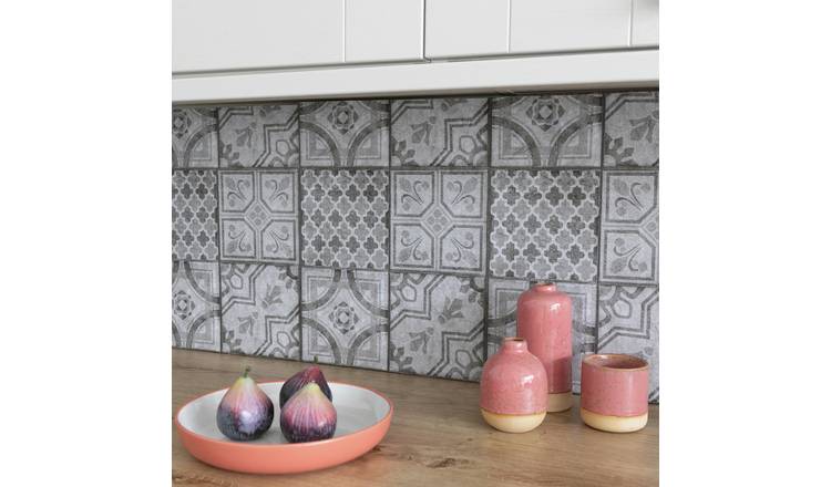 D-C-Fix Moroccan self adhesive vinyl wall tiles grey 6 pack, imported from the UK