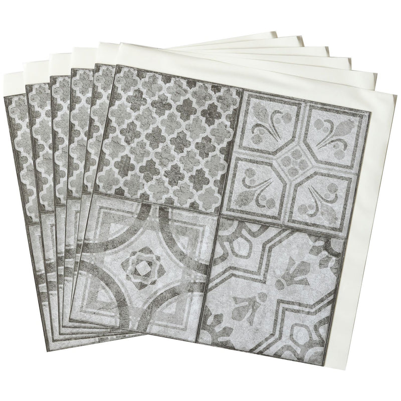 D-C-Fix Moroccan self adhesive vinyl wall tiles grey 6 pack, imported from the UK