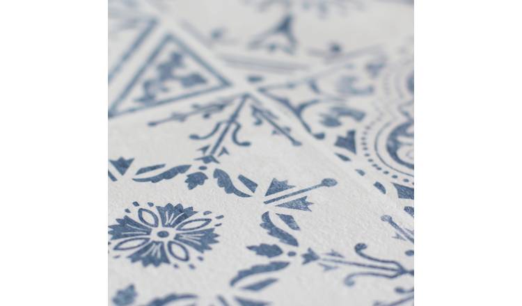 D-C-Fix vintage self adhesive vinyl floor tiles blue - British brand