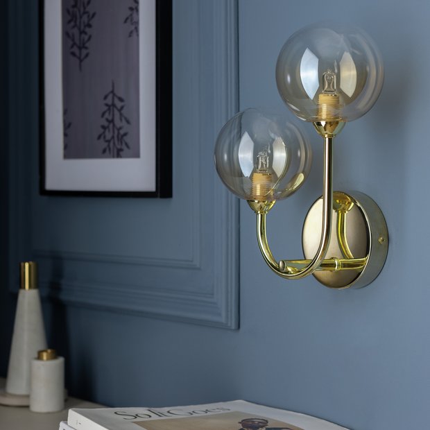 Argos Home Ombre brass wall light, imported from the UK