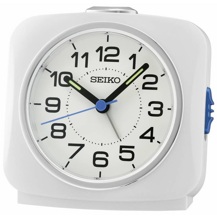Seiko analogue alarm clock white, UK version