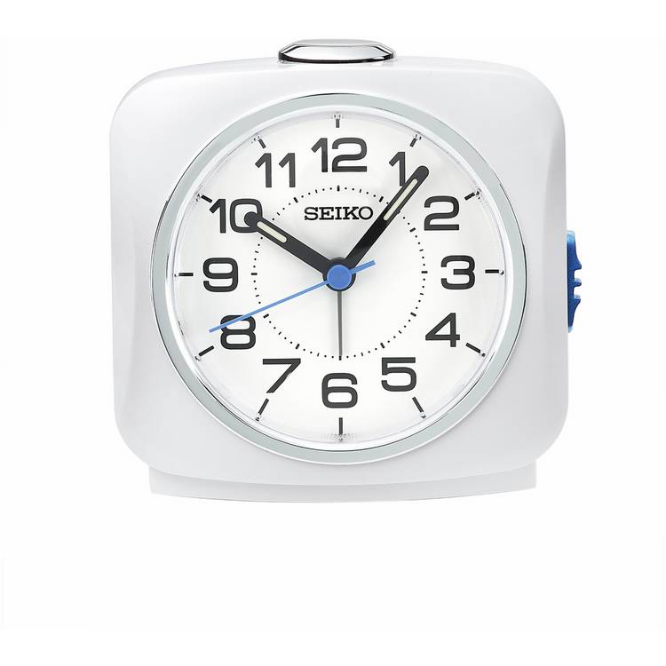 Seiko analogue alarm clock white, UK version