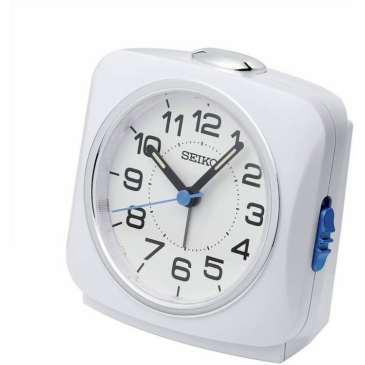 Seiko analogue alarm clock white, UK version