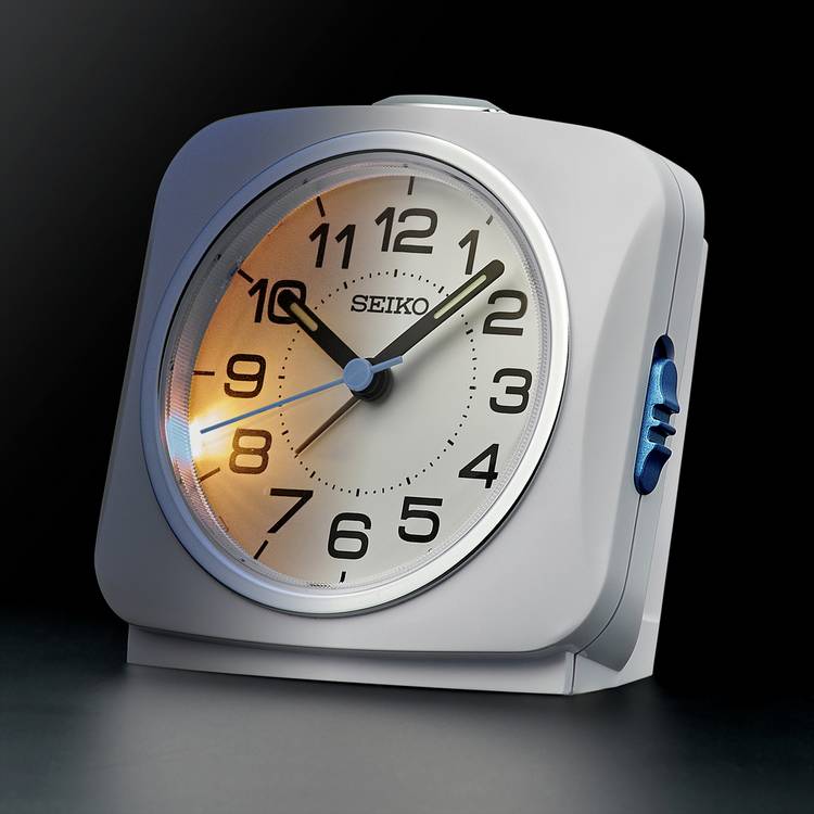 Seiko analogue alarm clock white, UK version