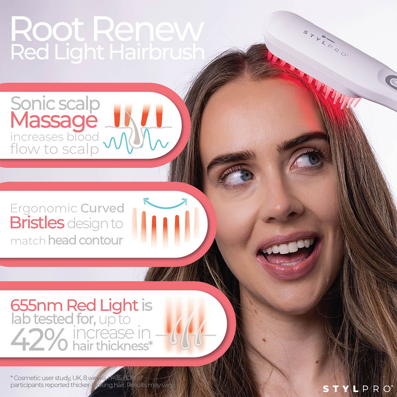 Stylpro Root Renew red LED hairbrush for scalp, UK version