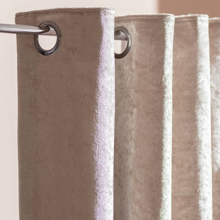 Argos Home crushed velvet eyelet curtains in champagne 117x183cm - British product