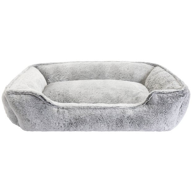 Plush dog box bed large size with non-slip backing (British brand)