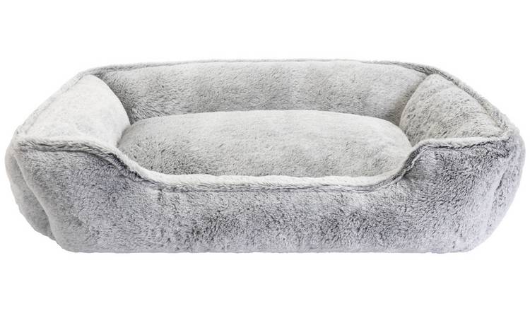 Plush dog box bed large size with non-slip backing (British brand)