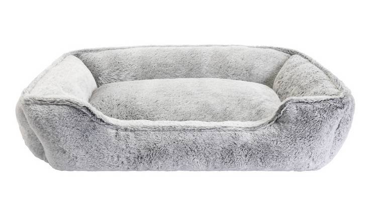 Plush dog box bed large size with non-slip backing (British brand)