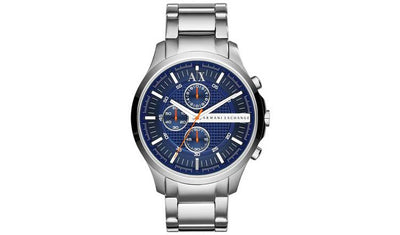 Argos Armani Exchange Men's Hampton Chrono Silver Stainless Steel Chronograph Watch- Buy online at McGrocer