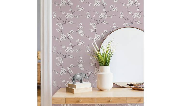 Fresco Apple Blossom Pink wallpaper, imported from the UK